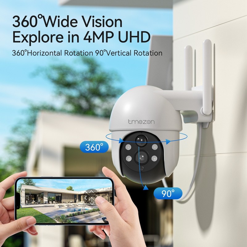 Solar&Battery Outdoor Wireless Security Camera System with Monitor WIFI PTZ PIR gallery