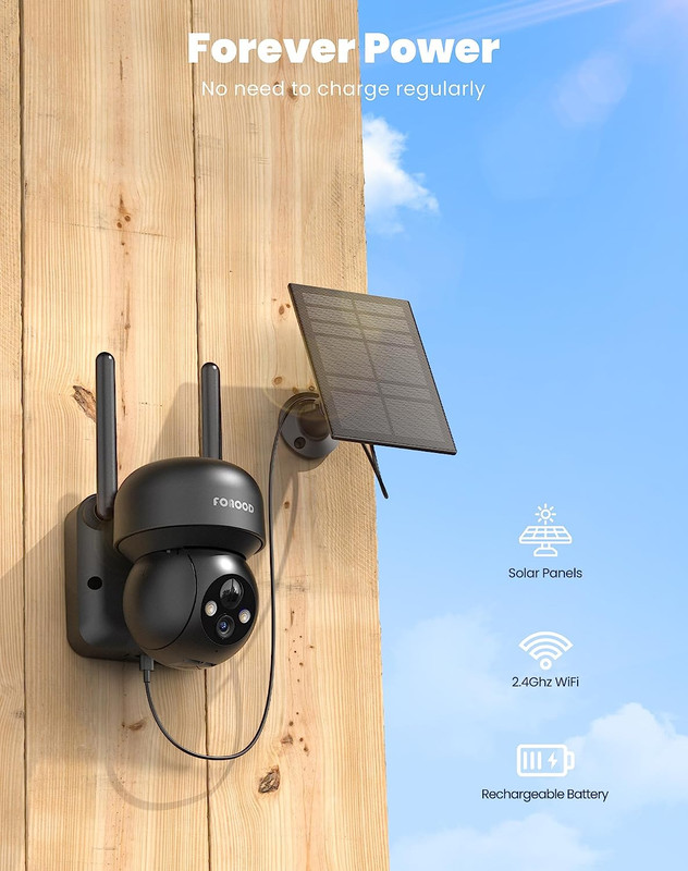 Solar Security Cameras Wireless Outdoor - Battery Power Cameras for Home Securit gallery