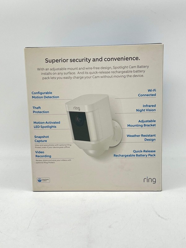 Ring Spotlight Cam Battery Security Camera White New In Box gallery