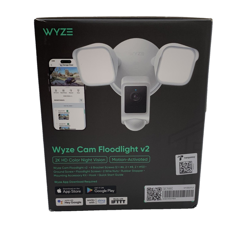 Wyze Cam Floodlight V2, Motion-activated, Hardwired, White, WYZECFL2 gallery