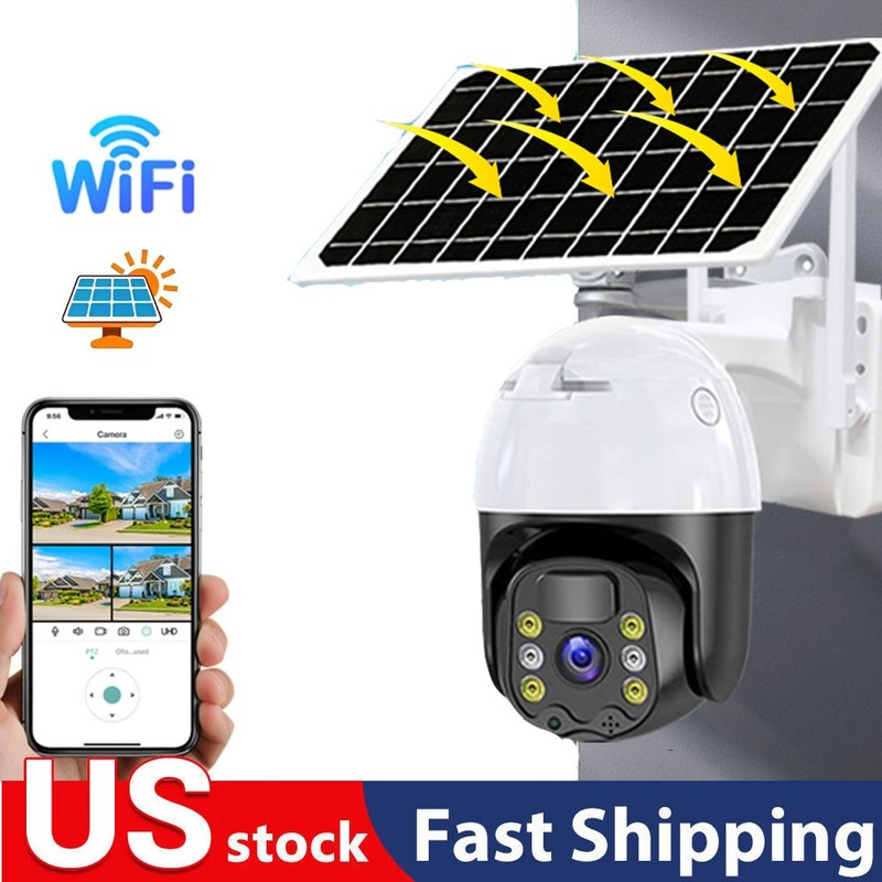 360° PIR WiFi Solar Security Camera Wireless System Night Vision Mobile tracking gallery