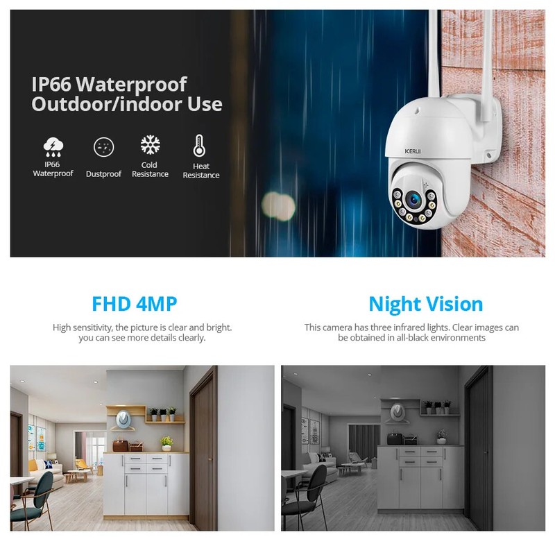 4MP HD PTZ WIFI IP Camera 8CH Wireless LCD Monitor NVR Kit Home Security Camera gallery