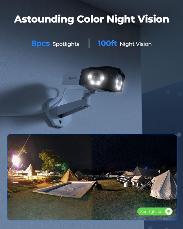 4K PoE Security Camera System, Home Outdoor IP Camera in 180 Degree Viewing A... gallery