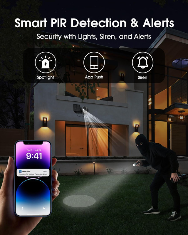 Wireless Solar Security Wireless Camera, 4MP Wifi Camera Outdoor with Color Nigh gallery