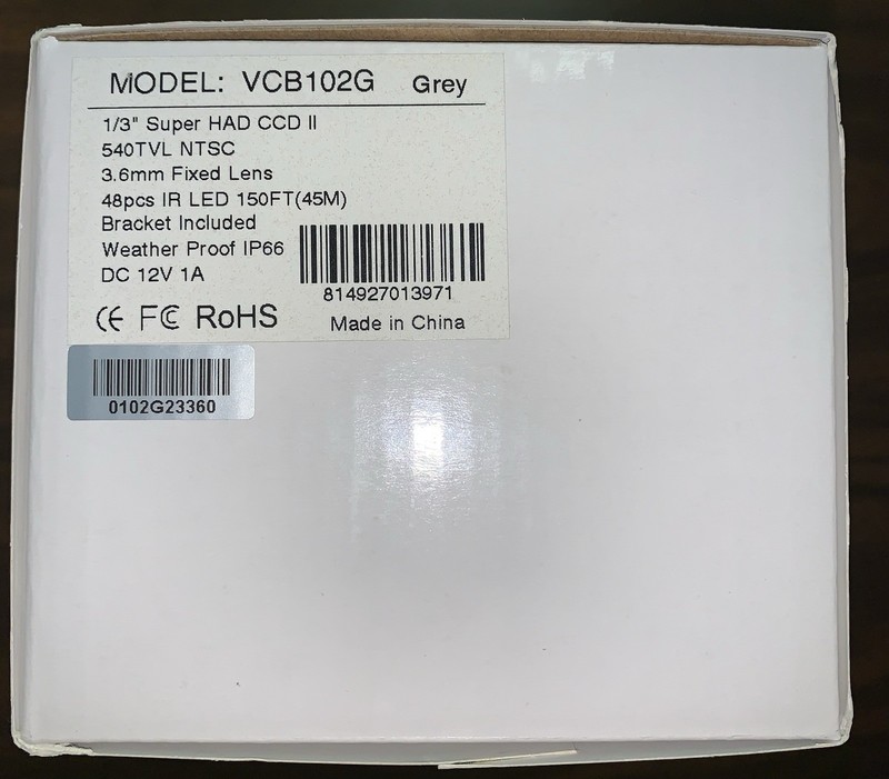 Vonnic VCB102G 1/3" Super HAD CCD II 540 TVL NTSC 3.6mm IP66 Indoor Out Used gallery