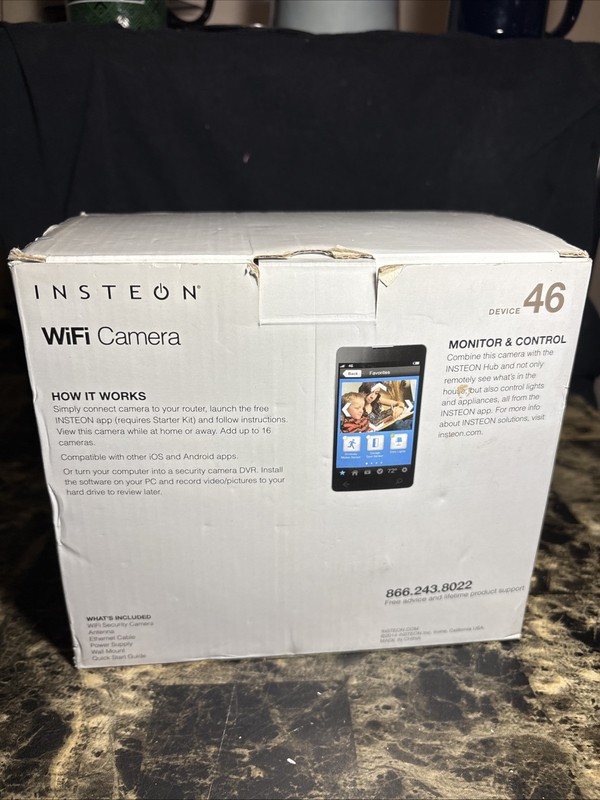 Insteon WiFi Camera W/ Pan Tilt & LED Night Vision Device 46 75790WH gallery