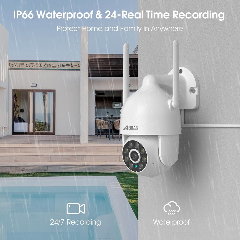 2K WiFi Security Camera Outdoor: 2.4/5GHz Dual-Band, Auto-Tracking, 2-Way Aud... gallery