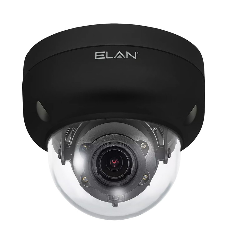 ELAN IP Motorised Autofocus 4MP Outdoor Dome Camera w/ IR Black – EL-IP-ODA4-BK