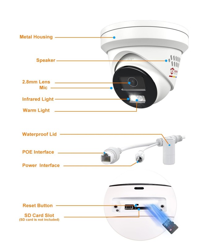 Anpviz 8MP IP PoE Security Camera Outdoor Color Night Vision 2 Way Audio IP67 gallery