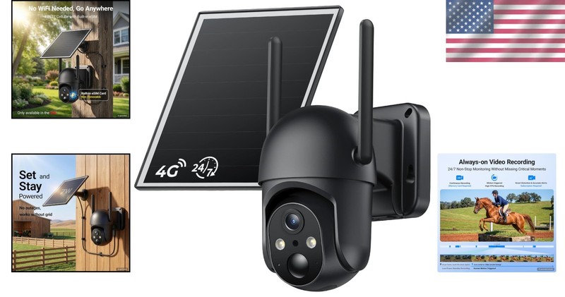Advanced 4G LTE Outdoor Camera - Capture Every Moment with 24/7 Video Recording gallery