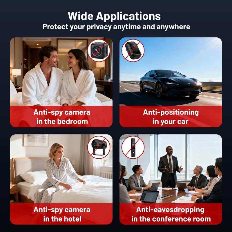 Hidden Camera Detector, 6-in-1 Anti-Spy Camera Finder w/LED Screen, GPS Track... gallery