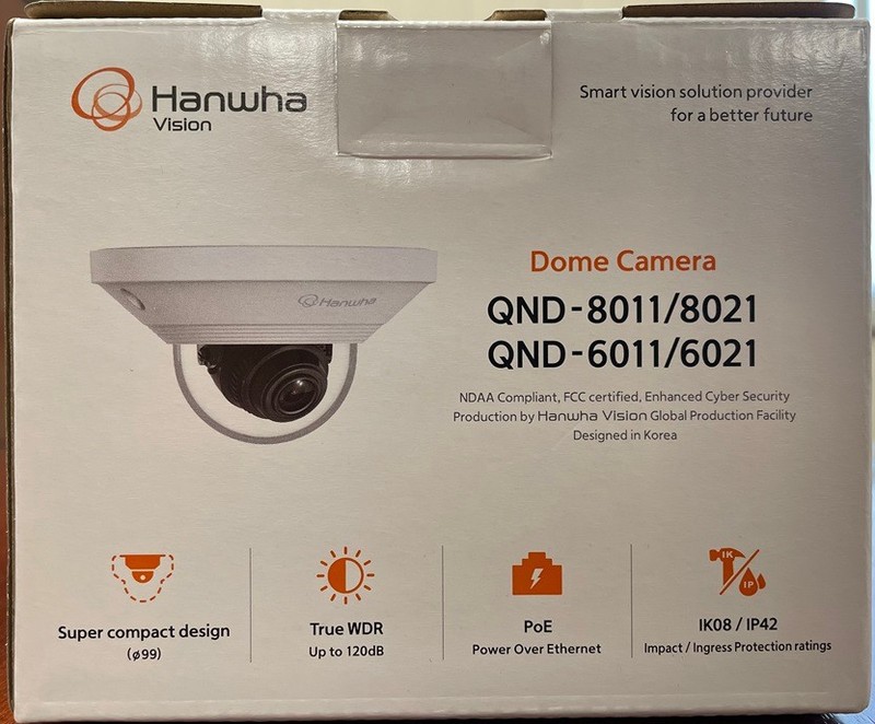 NEW Hanwha Vision QND-6011 2MP Network Mini Dome Camera POE gallery