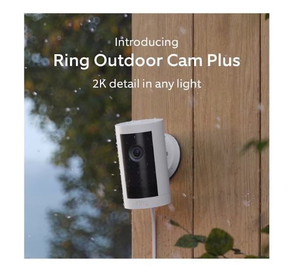 [BIG SALE] Ring Outdoor Cam Plus 2K Plug-In Security Camera White gallery