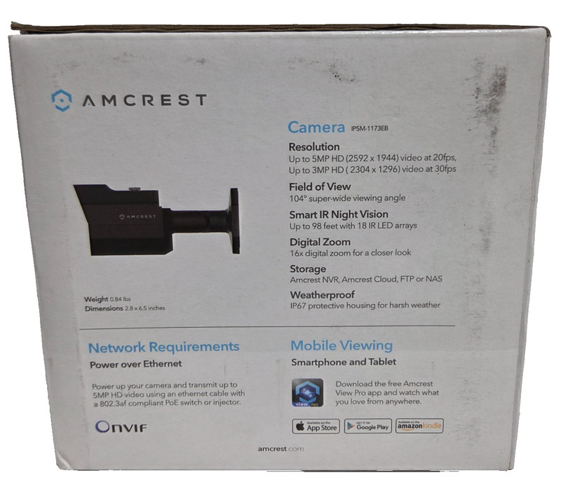 Amcrest ULTRA HD 5MP Outdoor POE Camera Bullet IP Security Camera IP5M-1173EB gallery