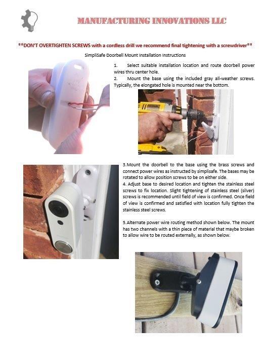 Simplisafe Adjustable Mount, Doorbell Camera Mount gallery