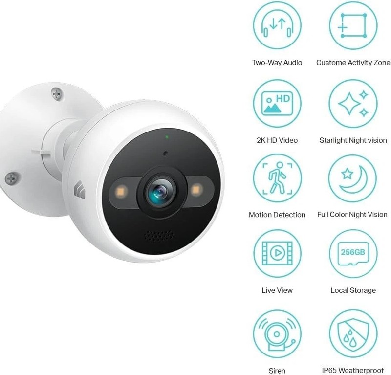 Kasa 2K Outdoor Security Camera - 24/7 Recording & Night Vision, Waterproof gallery