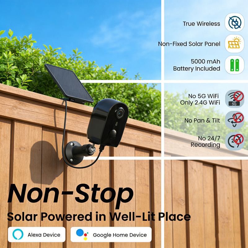 2Pack AOQEE 2K Wireless Solar Security Camera Outdoor WiFi Color Night Vision gallery