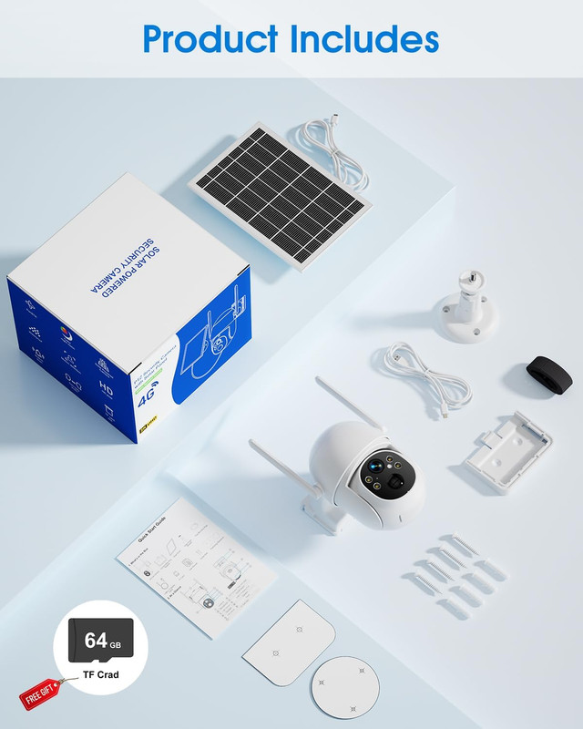 4G LTE Cellular Solar Security Camera, Lifetime Free Unlimited Data, No Monthly gallery