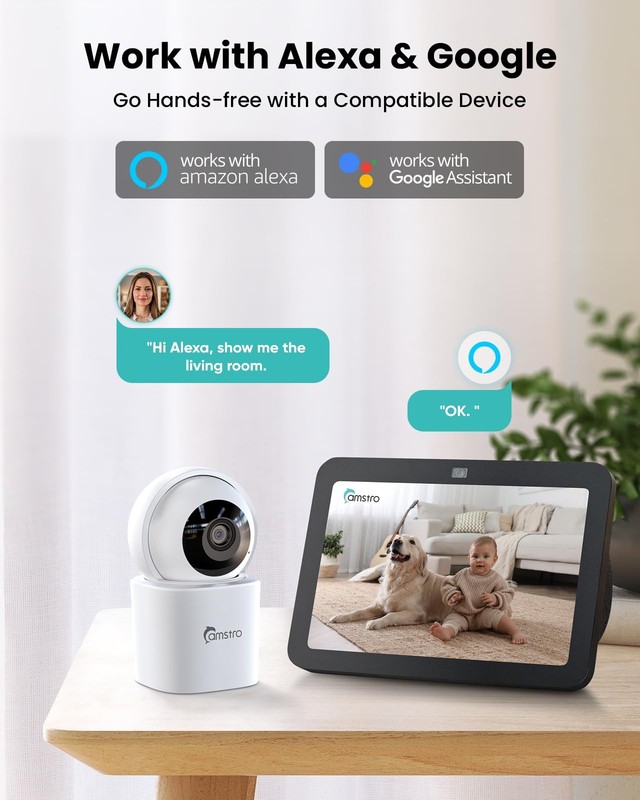 3K Indoor Security Camera 360°PTZ Home Baby/Pet Monitor, Auto Tracking,2.4/5G... gallery