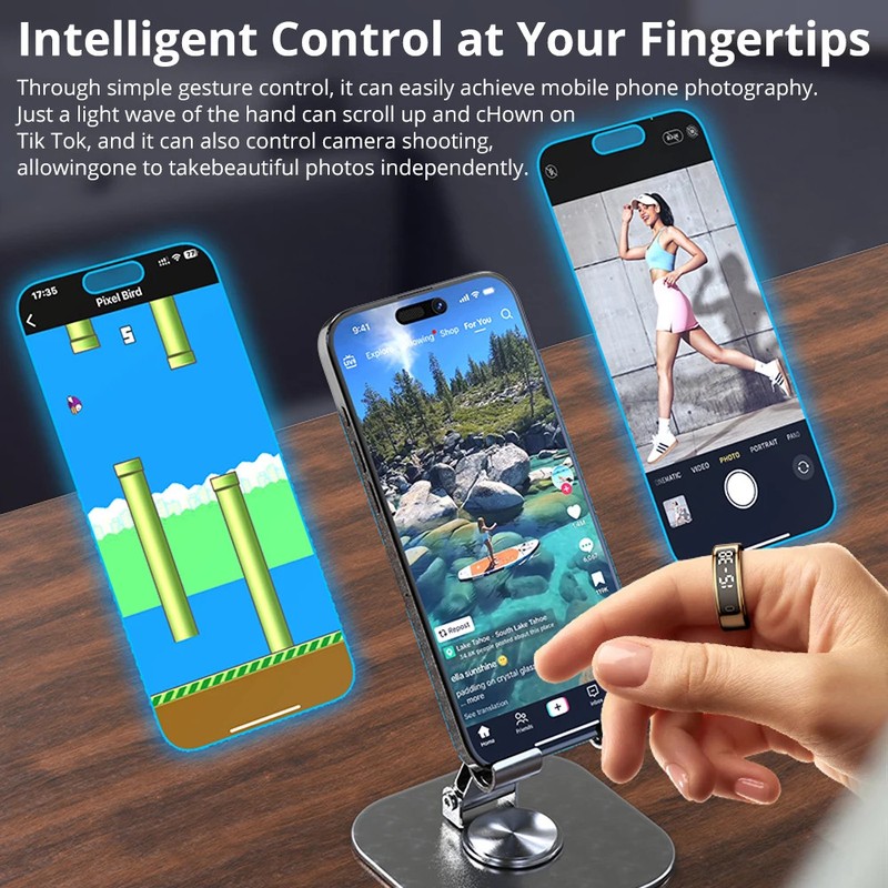 2025 COLMI R12 Smart Ring with Display Screen and Touch, Wireless Charging, Heal gallery