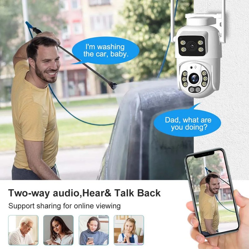 5K 10MP Camera Dual Screen WIFI Motion Detection Outdoor CCTV PTZ Surveillance gallery