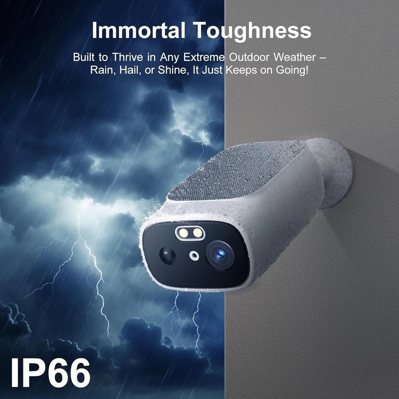 2K Solar Outdoor Security Camera with AI Motion Detection & Color Night Vision gallery