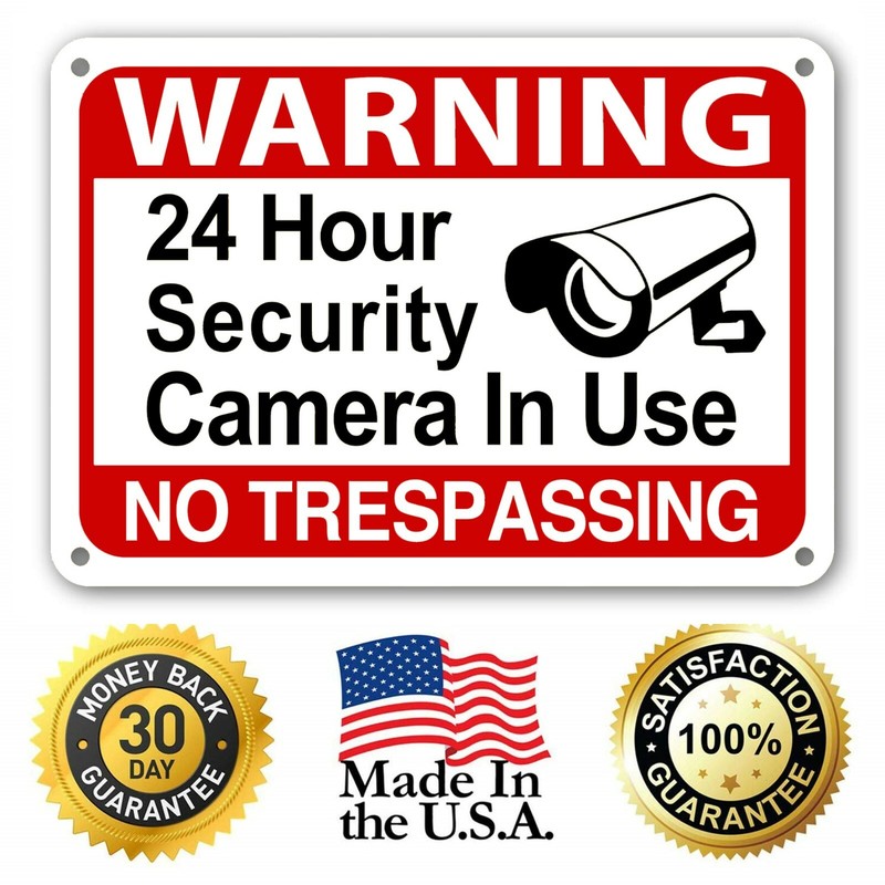 24 Hour Surveillance Signs Home Security Warning Signs No Trespassing cctv sign gallery