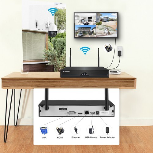 Indoor Outdoor Security Camera System 5MP 10CH NVR WiFi Color Night Vision 1TB gallery