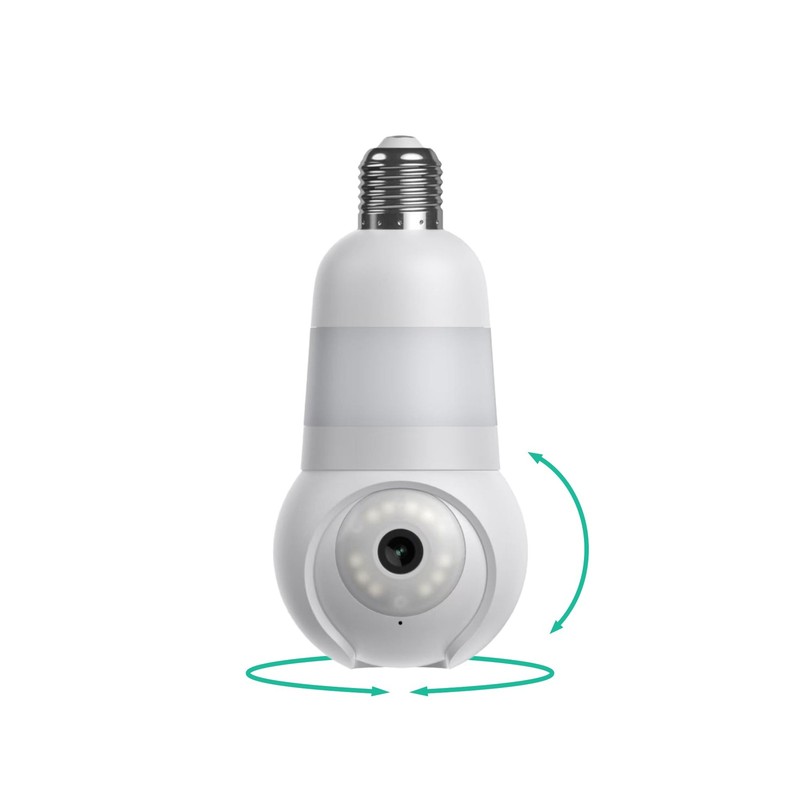 Luna Light Bulb Security Cameras Wireless Outdoor Indoor, 360° Pan Tilt, Colo…