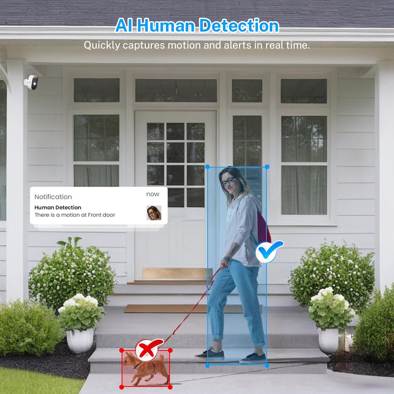 Wireless Outdoor Security Camera with Spotlights, Battery Powered, AI Human Dete gallery