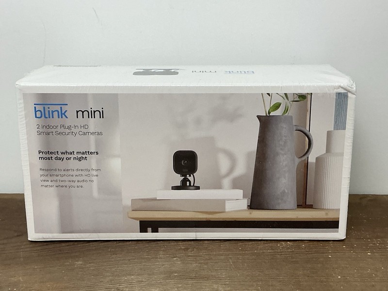 Blink Mini Indoor Plug-In HD Smart Security Camera – Pack of 2 – New & Sealed