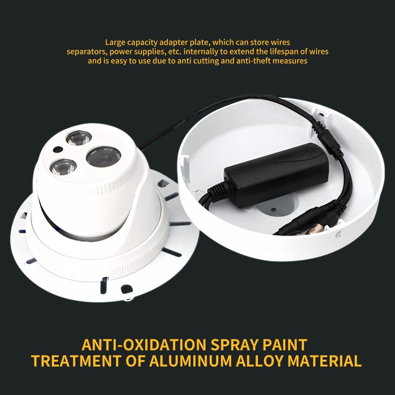 Indoor Outdoor Security Camera Wall Mount, L-Type Metal Bracket, Junction Box... gallery