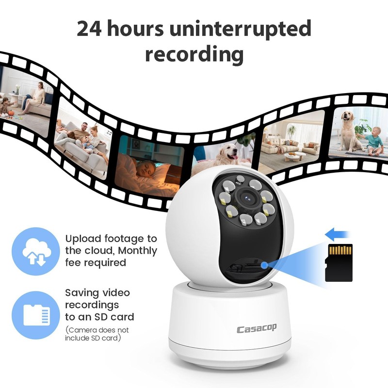 Smart Security Camera, 1080p Home Security Camera, Pan & Tilt 2.4Ghz Indoor I... gallery