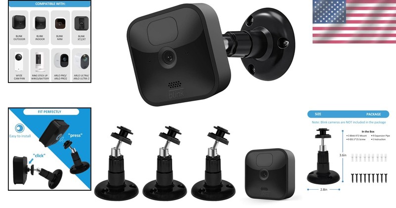 Adjustable 360° Blink Camera Mount, 3 Pack - Durable Outdoor Security Solution gallery