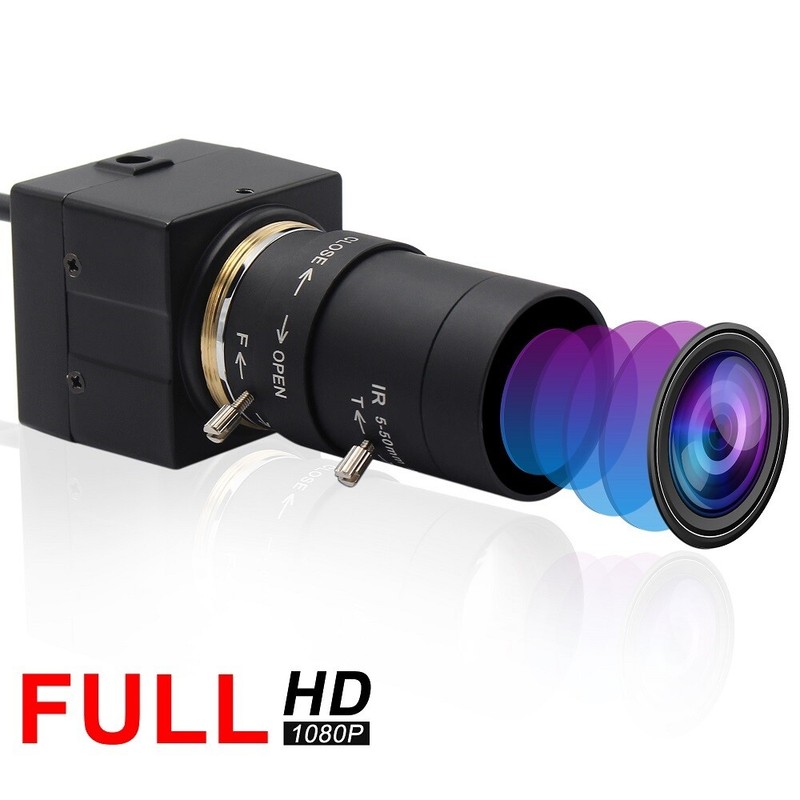 2MP USB CCTV Camera w/ 5-50mm Manual Varifocus Lens CMOS Webcam For ATM Kiosk