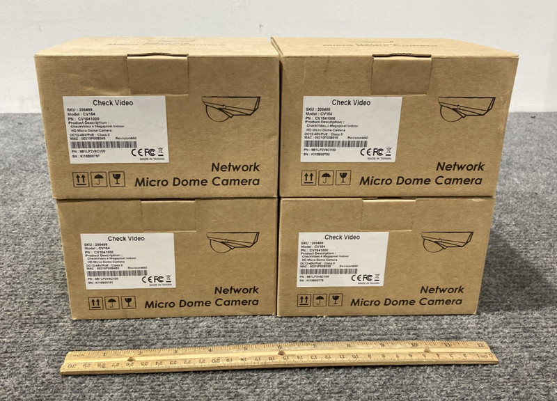 Lot of 4 Check Video CV154 Micro Dome Network Security Cameras - Open Box -