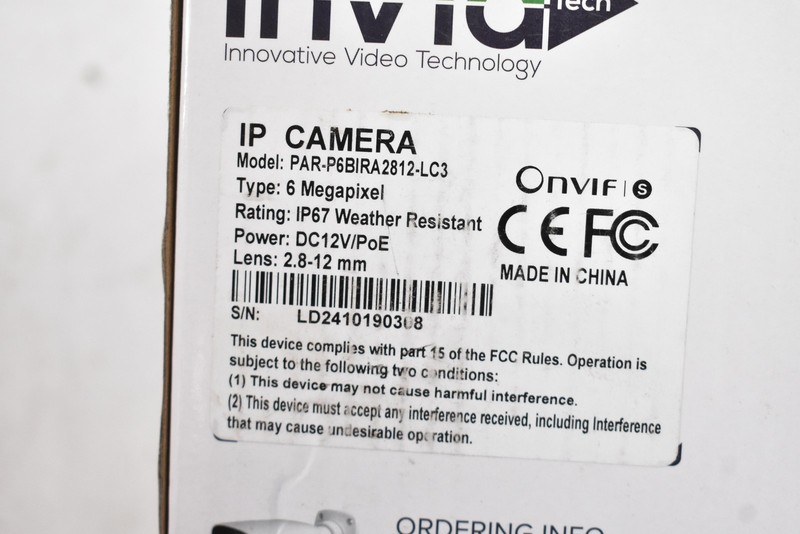 InVid Tech Bullet IP Camera White PAR-P6BIRA2812-LC3 Wired 6MP Outdoor PoE gallery