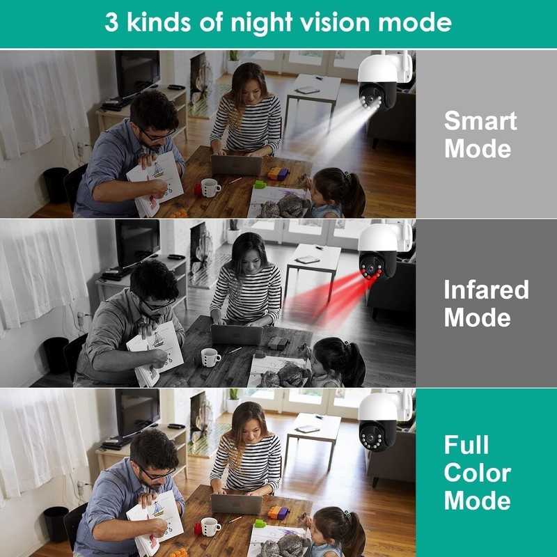 2K WiFi Home Security Camera Outdoor Wireless 2.4G Surveillance Camera Night gallery