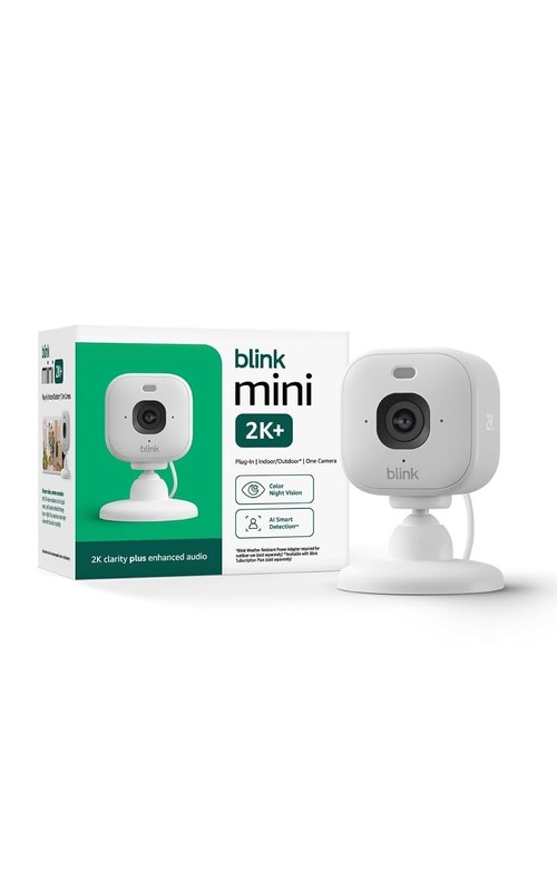 NEW Blink Mini 2K+ Compact Plug-In Security Camera – White