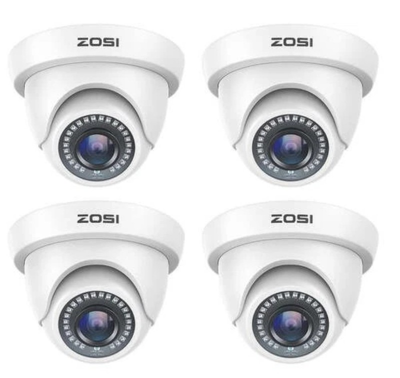 4x Zosi 1080P Digital Dome Cameras – White (Four Pack) 4AK-4182B-WS-US