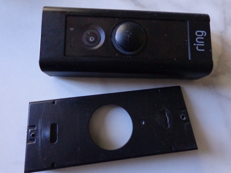 ring wired video doorbell camera - black - chime gallery