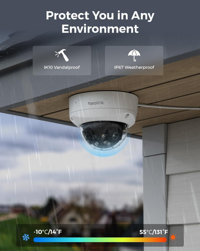 REOLINK 4K 8MP 180° Dual-Lens Poe IP Camera, IK10 Vandal-Proof, Person/Vehicle/A gallery