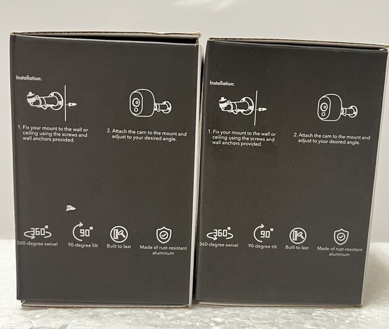 2 - Wasserstein Adjustable Security Camera Universal Mount 90° Black Metal NIB gallery