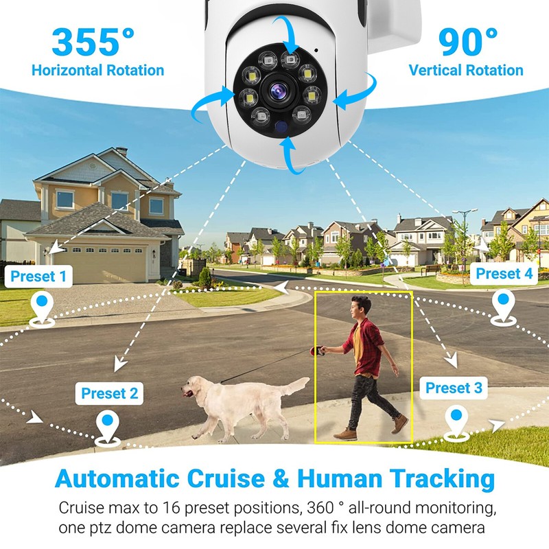 Wireless Security Camera System Outdoor Home 5G Wifi Night Vision Cam 1080P gallery