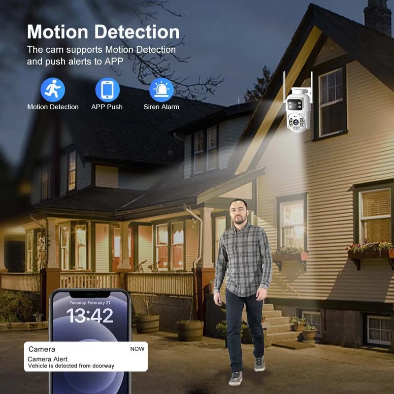 5K 10MP Camera Dual Screen WIFI Motion Detection Outdoor CCTV PTZ Surveillance gallery