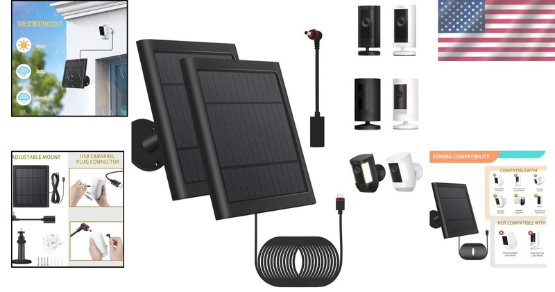 Ring Solar Panel 2-Pack for Spotlight Cam - 10FT Cable gallery