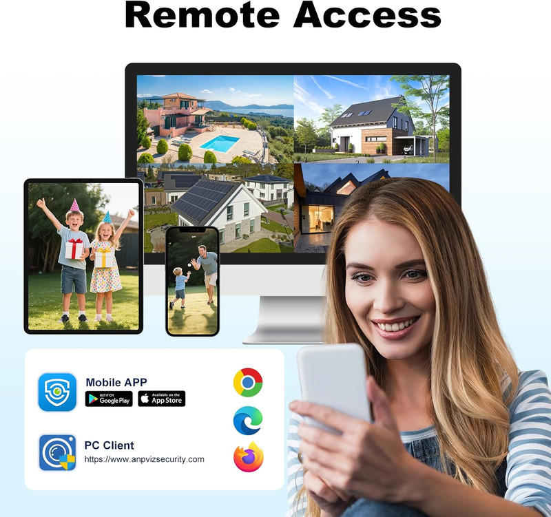 4MP Poe Camera, Turret Security Poe IP Camera Outdoor Indoor Wired, Smart Dual L gallery
