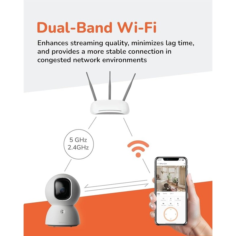 2.5K Indoor Security Camera 360° Pan Tilt Two Way Audio Night Vision Alerts New gallery