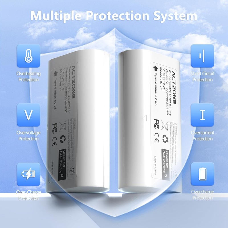 Versatile 2-Pack 7000mAh Rechargeable Batteries with USB-C for WYZE Cameras gallery