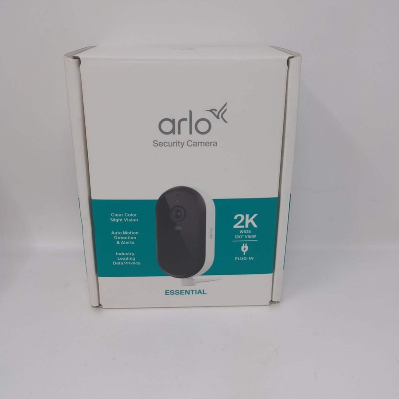 New Arlo Essential 2K Wide View (130 Degrees) Plug-in Security Camera